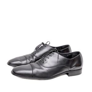 Salvatore Ferragamo Black Leather Cap-Toe Oxfords – Men’s Size‎ US 9.5D
